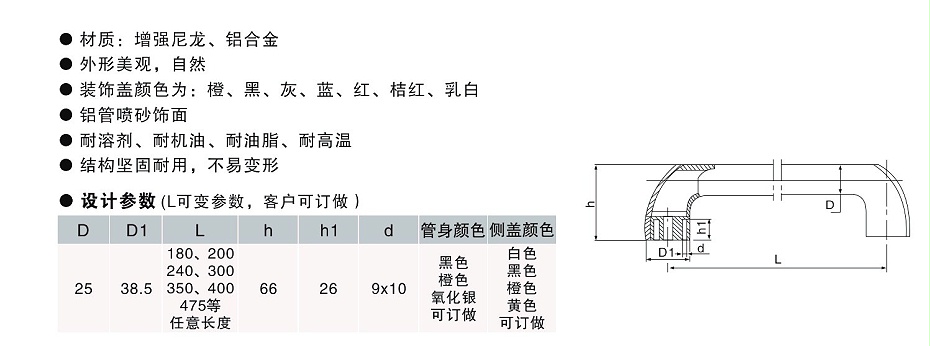 高拓普定制管状拉手,铝合金长拉手,内波纹手轮,背波纹手轮,椭圆拉手,胶木拉手,方形拉手