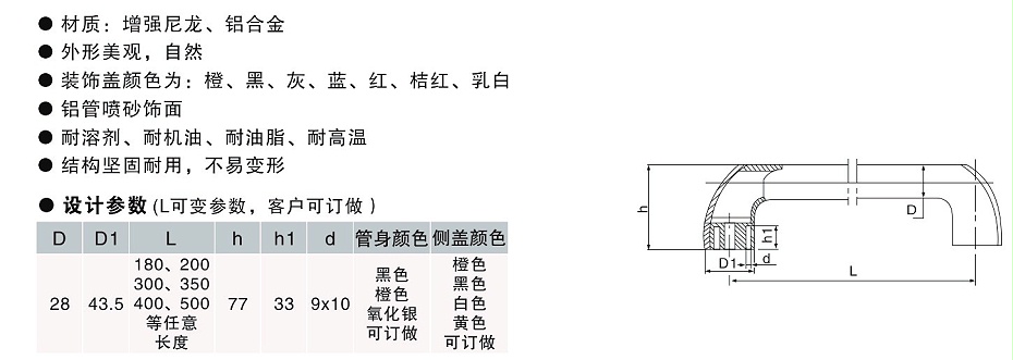 高拓普定制管状拉手,铝合金长拉手,内波纹手轮,背波纹手轮,椭圆拉手,胶木拉手,方形拉手
